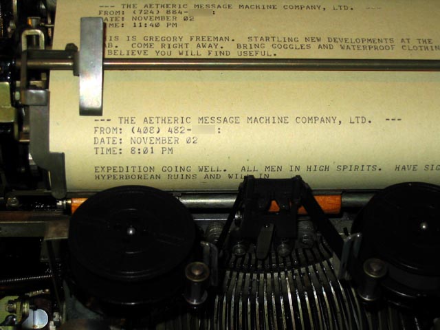 Steampunk msg being typed